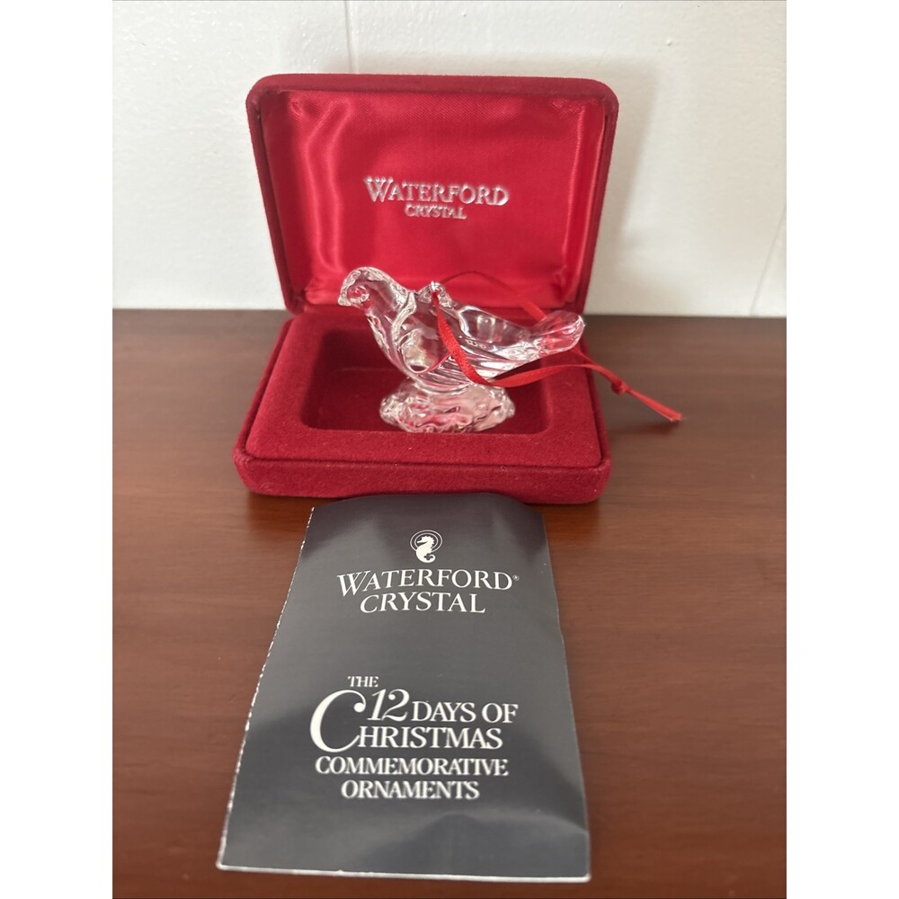 Waterford Crystal 12 Days of Christmas 1995 Ornament Turtle Dove 2nd Edition